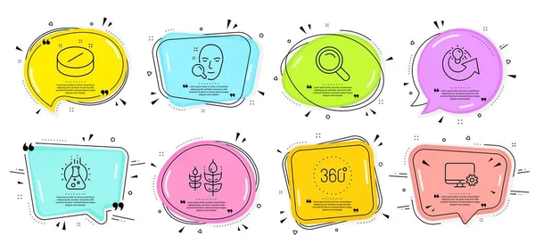 Medical Tablet Search Face Search Signs Speech Bubbles Quotes Gluten — Stock Vector