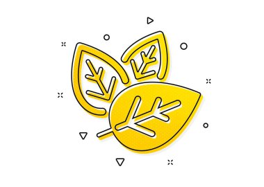 Biyolojik kozmetik işareti. Organik test simgesi. Adil ticaret sembolü. Sarı daireler şeklinde. Klasik organik test ikonu. Geometrik elementler. Vektör