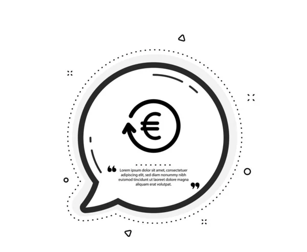 Euro Icono Intercambio Dinero Citar Burbuja Discurso Signo Moneda Bancaria — Archivo Imágenes Vectoriales