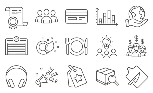 Conjunto Iconos Negocio Tales Como Empleados Asalariados Grupo Diploma Ideas — Archivo Imágenes Vectoriales