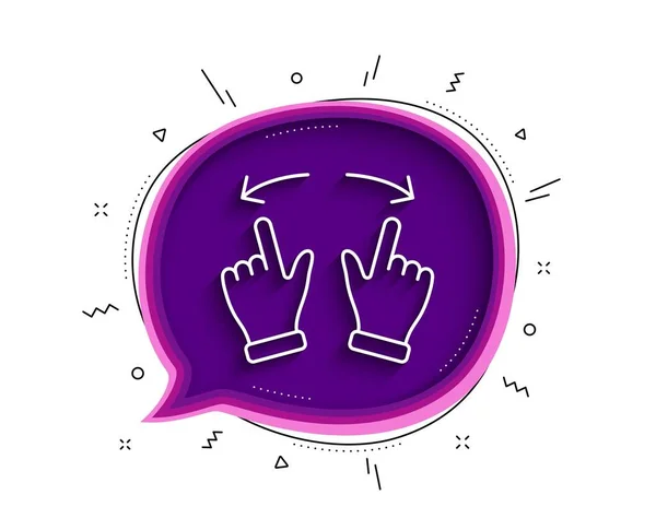 Move Gesture Line Icon Chat Bubble Shadow Slide Arrow Sign — Stock Vector