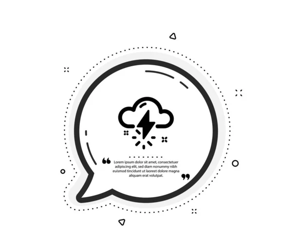 Thunderstorm Weather Icon Quote Speech Bubble Thunderbolt Cloud Sign Bad — Stock Vector