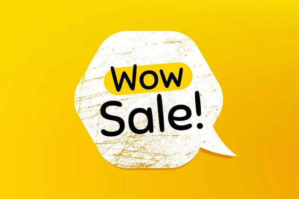Wow Sale Banner Grunge Speech Bubble Special Offer Price Sign — Stock Vector