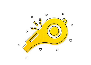 Başlama işareti. Islık simgesi. Hakem aracı sembolü. Sarı daireler şeklinde. Klasik ıslık simgesi. Geometrik elementler. Vektör