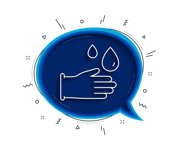 Чистка Резиновых Перчаток Иконка Линии Чат Пузырь Тенью Гигиенический Знак — стоковый вектор