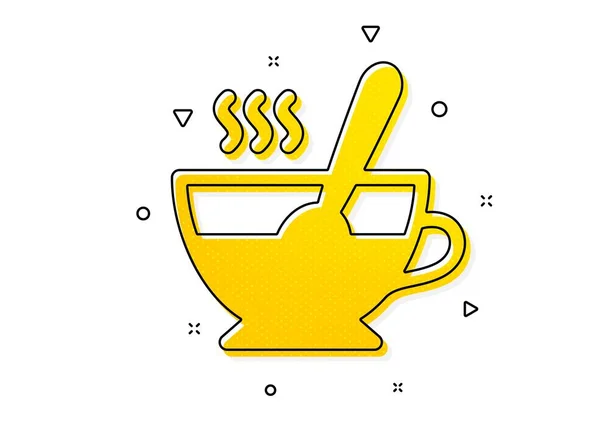 Segno Bevande Fresche Tazza Con Icona Cucchiaio Latte Caffè Simbolo — Vettoriale Stock