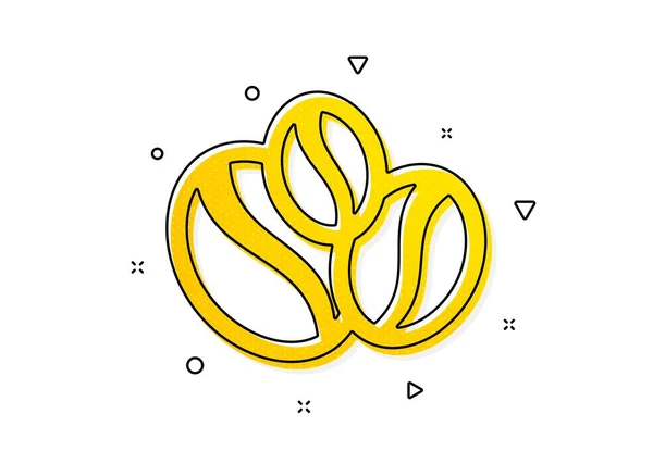 Znak Gorącego Drinka Ikona Ziaren Kawy Symbol Napoju Pełnoziarnistego Żółte — Wektor stockowy