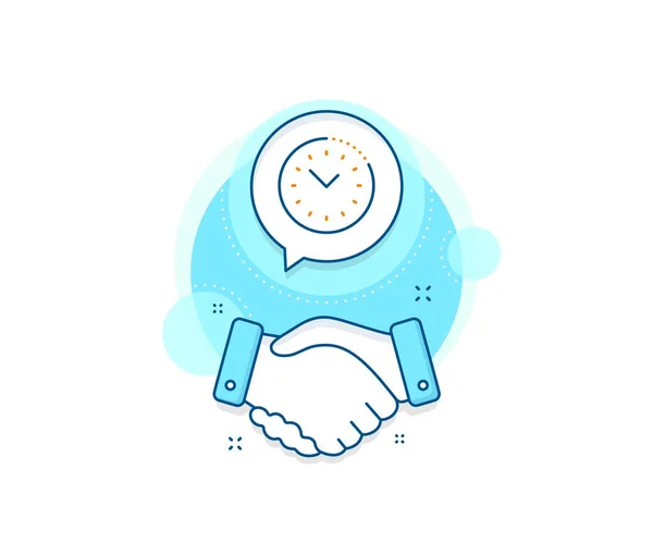 Señal Reloj Trato Apretón Manos Icono Complejo Icono Línea Gestión — Vector de stock