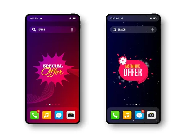 Специальное Предложение Предложение Последнюю Минуту Экран Смартфона Значок Таймера Интерфейс — стоковый вектор