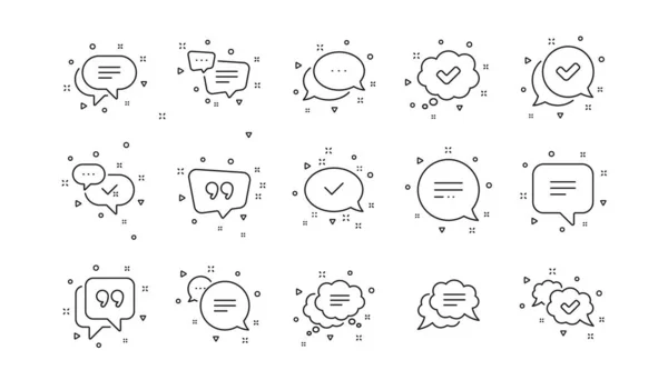Одобрено Галочка Сообщение Соцсетях Иконки Чате Цитатах Поставить Галочку Галочку — стоковый вектор
