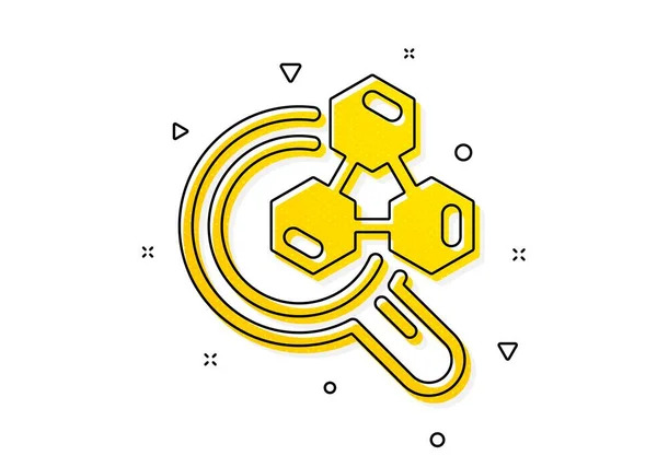 Laboratory research sign. Chemistry lab icon. Analysis symbol. Yellow circles pattern. Classic chemistry lab icon. Geometric elements. Vector