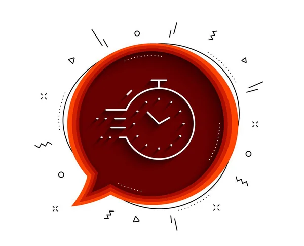定时器线图标 有阴影的聊天泡沫 时间管理标志 秒表符号 细线计时器图标 — 图库矢量图片
