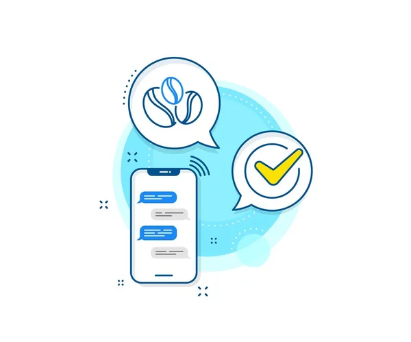 Znamení Horkého Pití Složitá Ikona Telefonních Zpráv Ikona Řádku Kávových — Stockový vektor