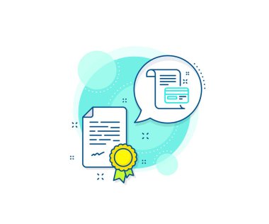 Posta kutusundaki para. Sertifika kompleksi simgesi. Ödeme kredi kartı ikonu. Anlaşma koşulları sembolü. Sertifika veya diploma belgesi. Ödeme kartı tabelası. Vektör