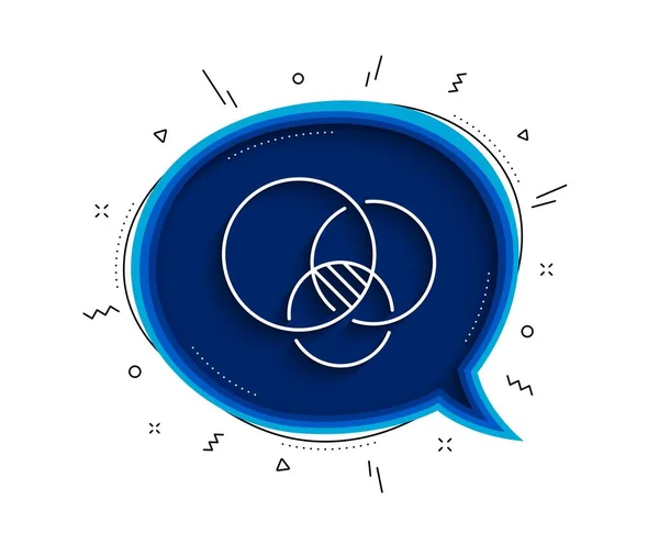 Icône Ligne Diagramme Euler Bulle Chat Avec Ombre Cercles Eulériens — Image vectorielle