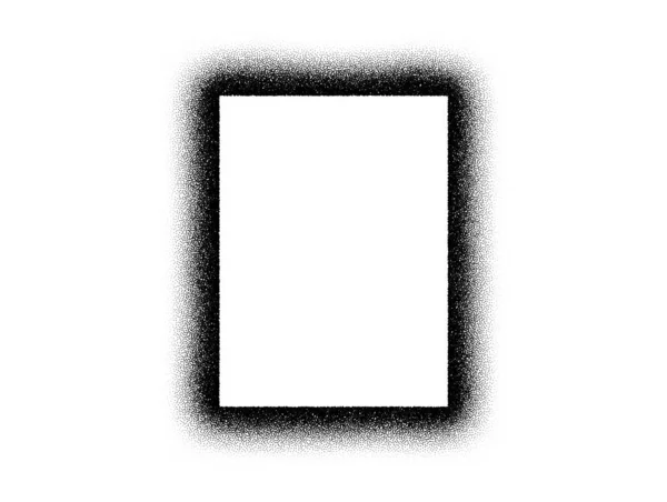 Dotwork Frame Pattern Vektor Hintergrund Sandkorn Effekt Schwarze Rauschstiftpunkte Abstraktes — Stockvektor