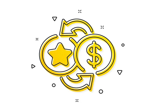 Bonus Money Loyalty Points Icon Discount Program Symbol Yellow Circles — Stock Vector