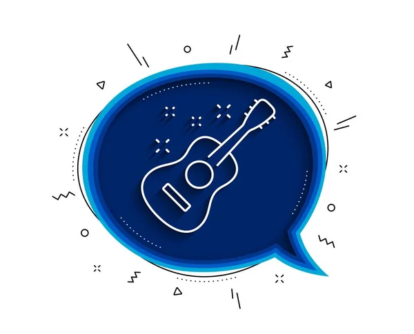 Icono Línea Guitarra Acústica Chat Burbuja Con Sombra Signo Musical — Vector de stock