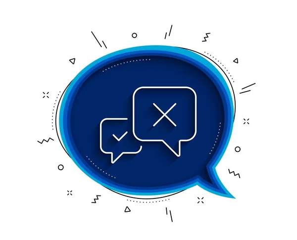 Rejeter Icône Ligne Message Bulle Chat Avec Ombre Refuser Supprimer — Image vectorielle