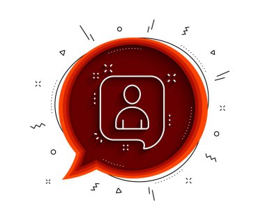 Geliştiriciler sohbet hattı simgesi. Gölgeli sohbet balonu. İşletme yönetim tabelası. Konuşma balonu sembolü. İnce çizgi geliştiricileri sohbet simgesi. Vektör