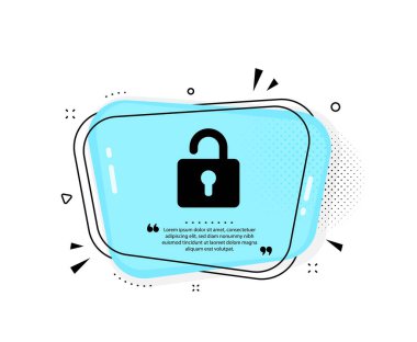 Kilit simgesi. Konuşma baloncuğu. Özel dolap tabelası. Şifre şifreleme sembolü. Tırnak işaretleri. Klasik kilit simgesi. Vektör