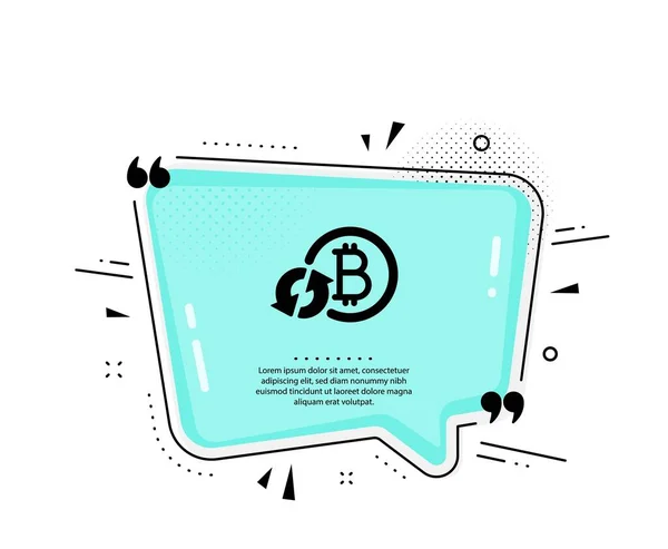 Bitcoin Symbol Zitat Sprechblase Aktualisieren Kryptowährung Münzzeichen Kryptogeld Symbol Anführungszeichen — Stockvektor
