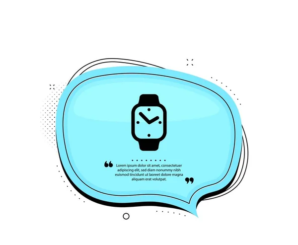 Digital Time Icon Quote Speech Bubble Clock Sign Smartwatch Symbol — Stock Vector