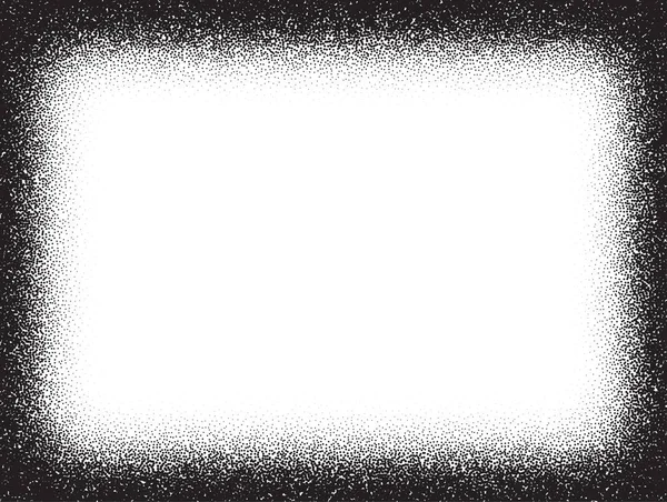 Dotwork Frame Pattern Vector Background Sand Grain Effect Black Noise — Stock Vector