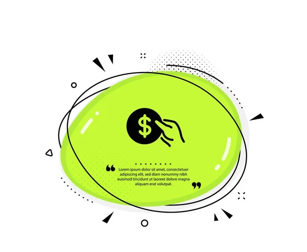 Hold Coin Icon Quote Speech Bubble Banking Currency Sign Dollar — Stock Vector