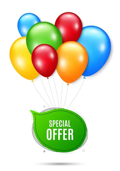 Special Offer Bubble Bunch Balloons Badge Discount Banner Shape Sale — Stock Vector