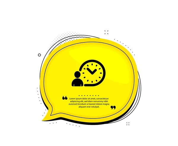 Icono Gestión Del Tiempo Citar Burbuja Discurso Señal Reloj Cotizaciones — Vector de stock