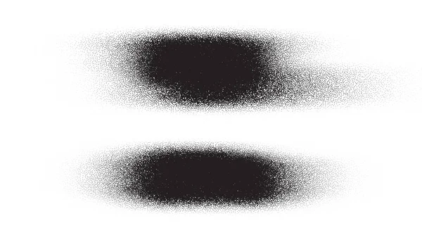 Dotwork Stain Pattern Brush Stroke Paint Sand Grain Effect Black — Stock Vector