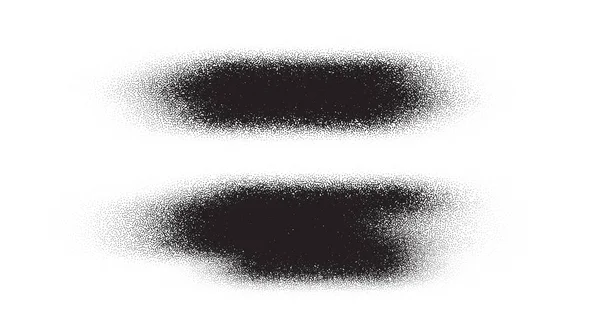 Brush Stroke Paint Dotwork Stain Pattern Sand Grain Effect Black — Stock Vector