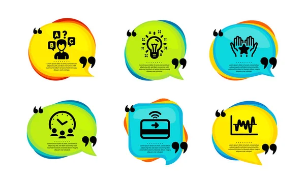 Ranking Contactless Payment Quiz Test Icons Simple Set Speech Bubble — Stock Vector