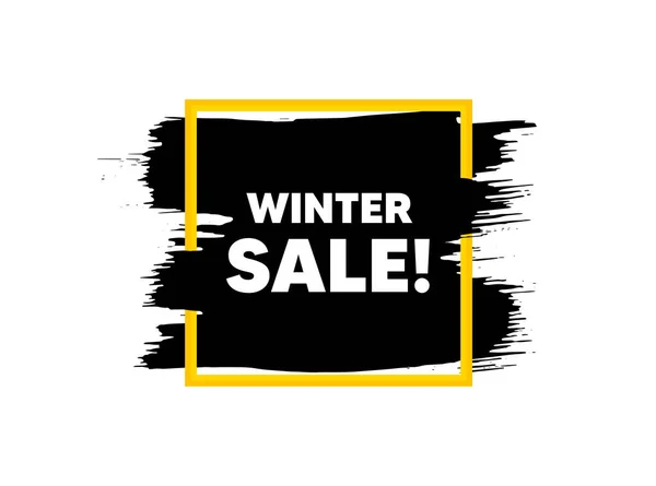 Winter Sale Paint Brush Stroke Square Frame Special Offer Price — Stock Vector