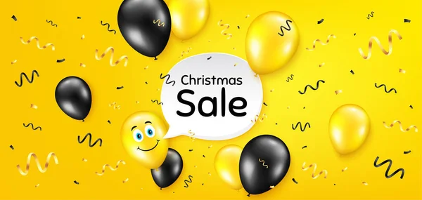 Christmas Sale Balloon Confetti Vector Background Special Offer Price Sign — Stock Vector