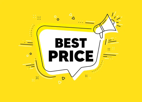 Melhor Preço Banner Vetorial Amarelo Megafone Oferta Especial Sinal Venda — Vetor de Stock