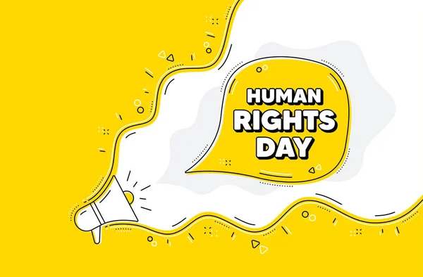 Human Rights Day Message Loudspeaker Alert Message Celebrate Civil Day — Stock Vector