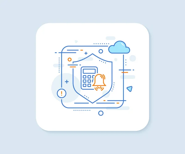 Calculadora Ícone Linha Alarme Botão Vetorial Abstrato Sinal Contabilidade Calcule — Vetor de Stock