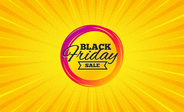 Black Friday Sale Sticker Yellow Background Offer Message Discount Banner — Stock Vector