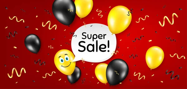 Super Sale Ballon Konfetti Vektor Hintergrund Preisschild Für Sonderangebote Das — Stockvektor