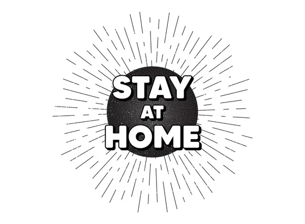 Stay Home Slogan Vintage Star Burst Banner Coronavirus Covid Quote — Stock Vector