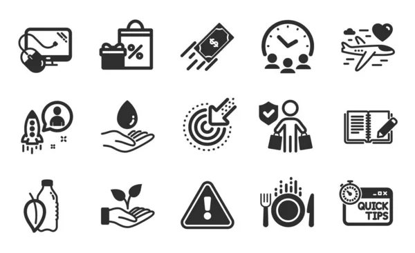 Helping Hand Meeting Time Buyer Insurance Icons Simple Set Honeymoon — Stock Vector
