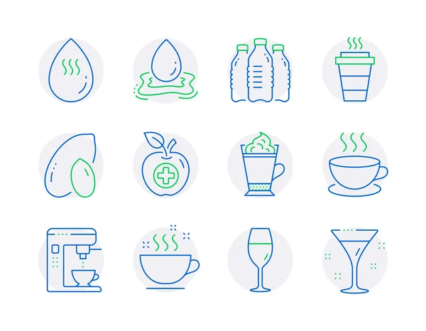 Conjunto Iconos Comida Bebida Icono Incluido Como Wineglass Comida Médica — Archivo Imágenes Vectoriales