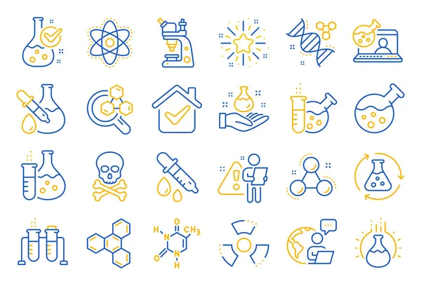 Symbole Aus Dem Chemielabor Chemische Formel Mikroskop Und Medizinische Analyse — Stockvektor