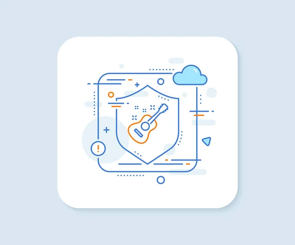 Icône Ligne Guitare Acoustique Bouton Vectoriel Abstrait Panneau Musical Symbole — Image vectorielle