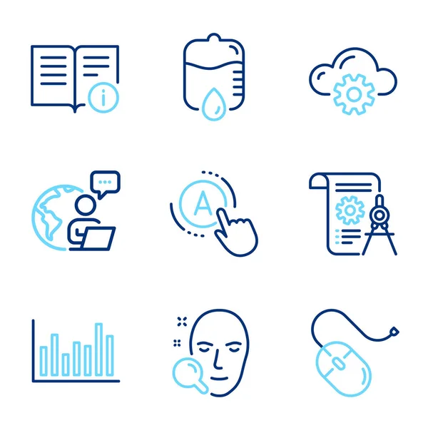Science Icons Set Included Icon Computer Mouse Drop Counter Cloud — Stock Vector