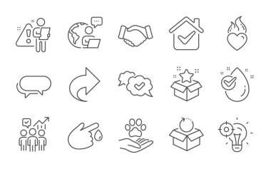 Geri dönüş paketi, Seo fikri ve Heart alev çizgisi simgeleri ayarlandı. Sadakat programı, iş istatistikleri ve su bırakma tabelaları. Paylaşım, Kurye ve Kan bağışı sembolleri. Satır simgeleri ayarlandı. Vektör