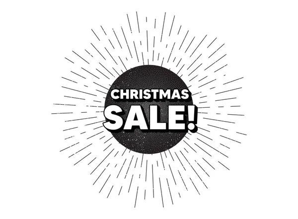 Christmas Sale Vintage Star Burst Banner Special Offer Price Sign — Stock Vector