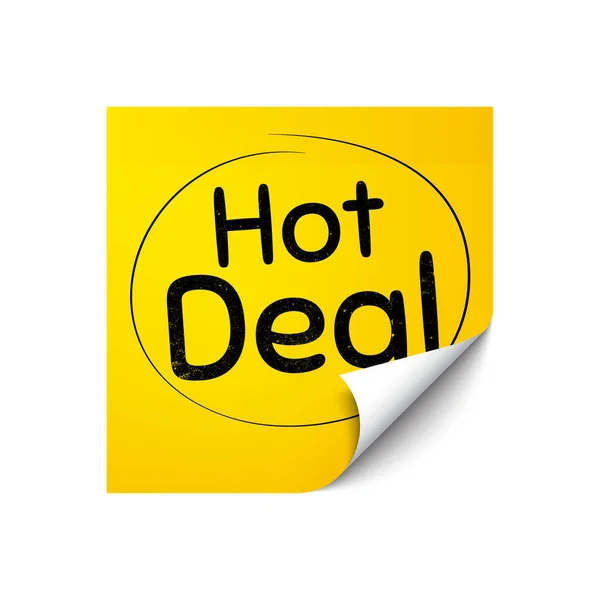 Hot Deal Sticker Note Offer Message Special Offer Price Sign — Stock Vector